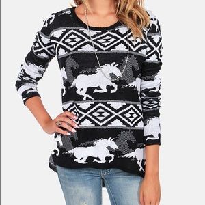 RVCA Horse Black & White Sweater